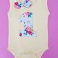 Girls 1st Birthday Sleeveless Bodysuit with Headband, Size 1, First Birthday Outfit, Cake Smash Outfit -AFTERNOON PICNIC