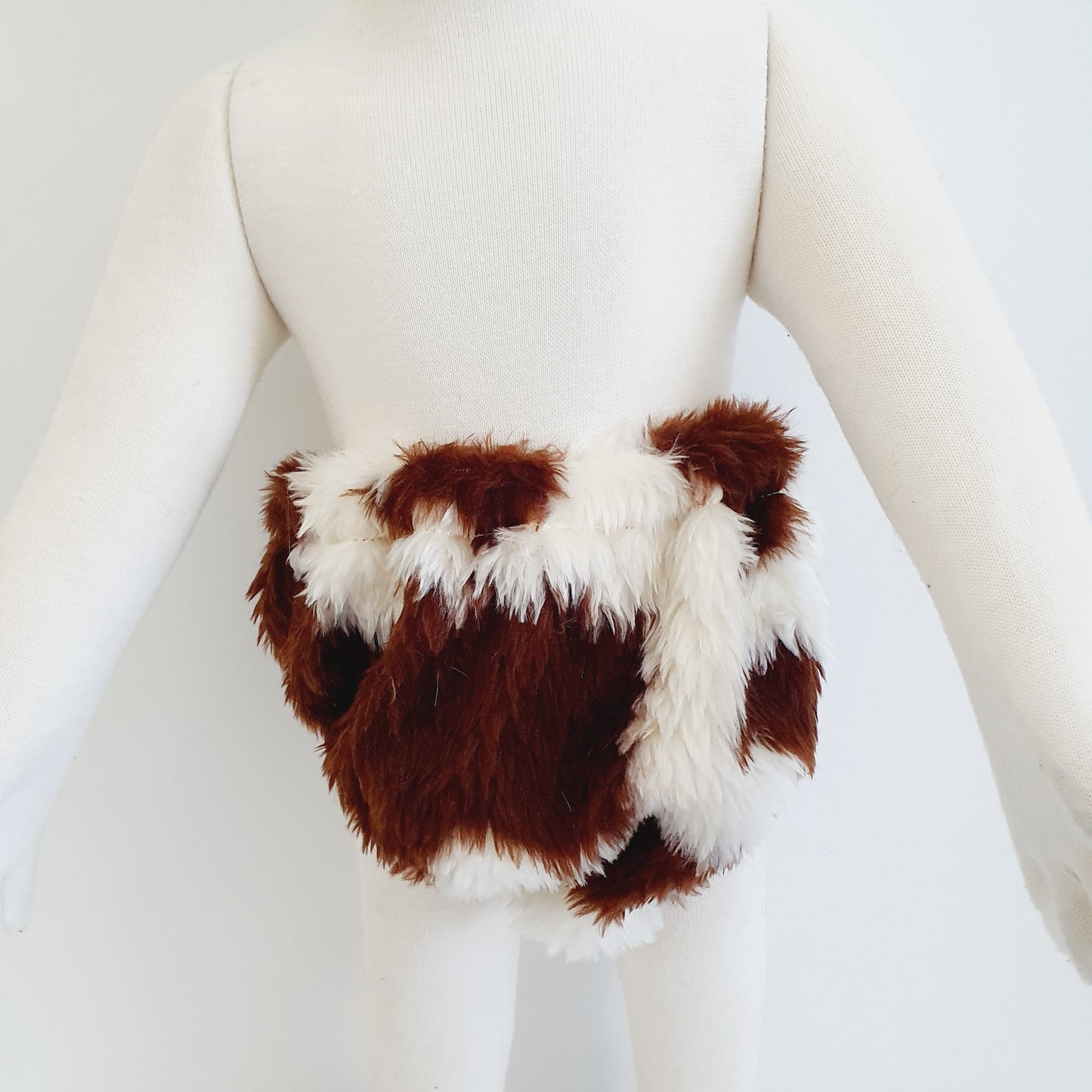 FAUX FUR - COW - Fake Animal Hair Baby Nappy Cover, Size 0 (6-12 months)
