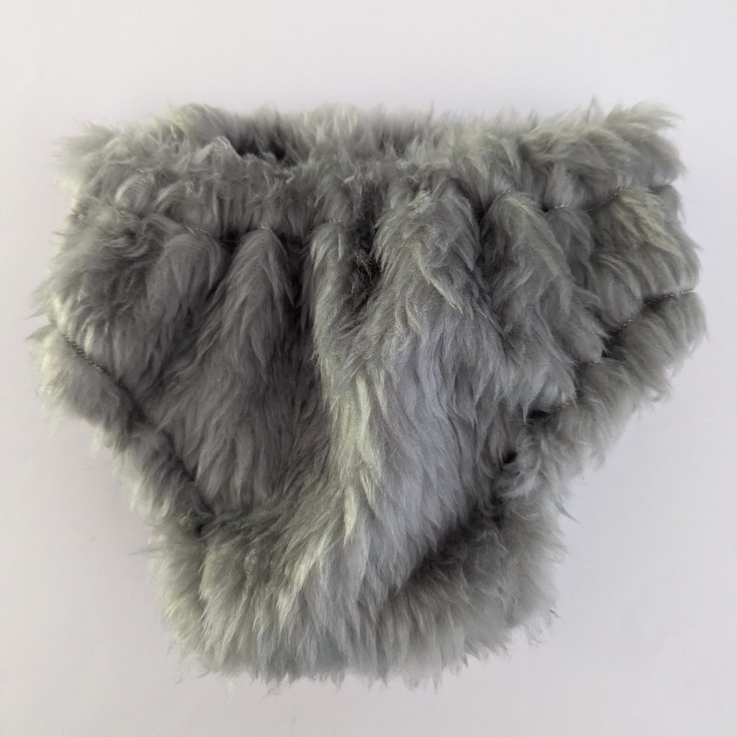 FAUX FUR - GREY - Fake Animal Hair Baby Nappy Cover, Size 1 (12-24 months)