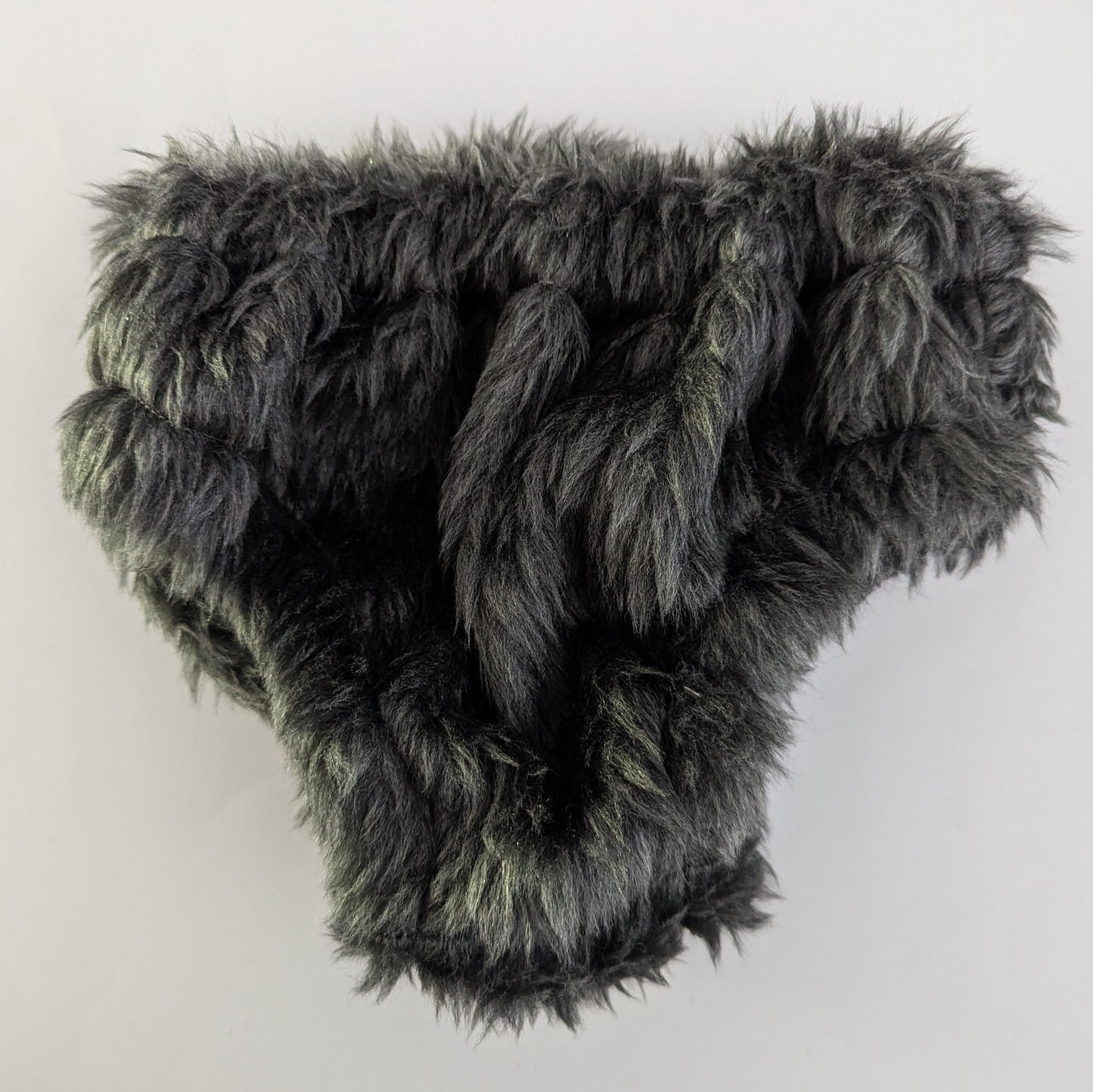 FAUX FUR - DARK GREY - Fake Animal Hair Baby Nappy Cover, Size 0 (6-12 months)